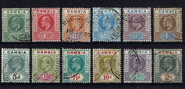 Image of Gambia SG 57/68 FU British Commonwealth Stamp